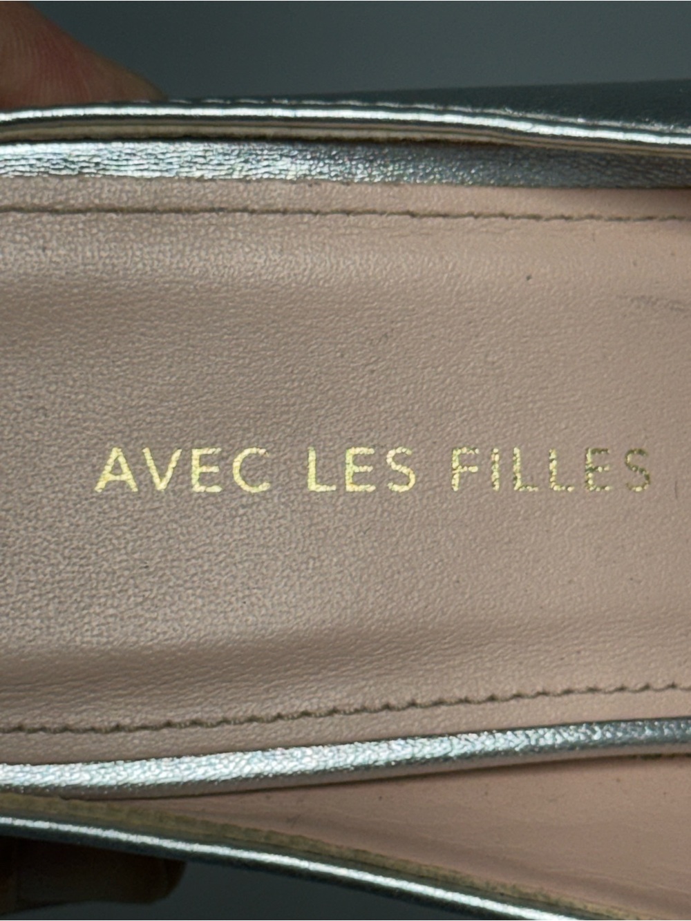 Avec Les Filles Alessia Gunmetal Silver Mule Flats Size 8M - Picture 5 of 8